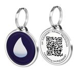 Pet Dwelling Symbols QR Code Pet ID Tag for Dogs & Cats - Easy Scan, Instant Online Profile Access, Real-Time Scan Location Alerts(Nature.Raindrop)