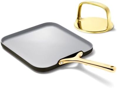 Caraway 11" Non-Stick Square Griddle Pan and 6" Grill Press Duo