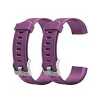 ID115Plus HR Replacement Bands Adjustable Silicone Sport Wrist Strap Replacement Band for Smart Bracelet Fitness Tracker (Purple)