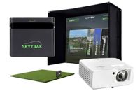 SkyTrak ST MAX Golf Simulator Standard Studio Package – Complete Home Simulator with Launch Monitor, Enclosure, Screen, 5×5 Hitting Mat, ZW350ST Projector & Trial Software – Indoor Golf (8')