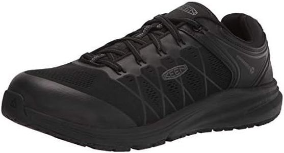 KEEN Utility Men's Vista Energy Low Height Sneakers Composite Toe Industrial Work Shoes, Black/Raven, 10.5 Wide