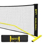 A11N Portable Pickleball Net System, 22ft Regulation Size, Yellow/Black