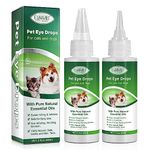 Pet Eye Drops, Dog Eye Cleaner, Tear Stain Remover for Dogs & Cats Eyes Eases Itching & Irritation, Care and Cleaning Around The Eyes - 2 * 60ML