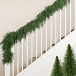 6Ft Christmas Norfolk Pine Garland - Artificial Pine Greenery Cypress Garland - Norfolk Pine Natural Touch Garland for Christmas Table Fireplace Wall Home Decoration