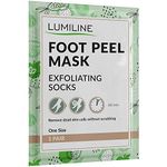 Exfoliating foot peel mask for hard skin, feet peeling socks, baby feet foot peel, foot exfoliant, foot treatment for hard skin, dermatologically tested, 1 pair (up to size W8/M8.5 EU43)