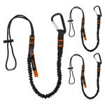 Tool Tether - Tool Lanyard with Spring Locking Aluminum Carabiner & Adjustable Loop End, 153 cm Working Length, Max Load 9KG - Tool Safety for Scaffolding & Working at Height - 3 Pack