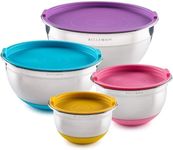 Bellemain Stainless Steel Non-Slip Mixing Bowls with Lids (4-Piece Set)