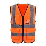 A-SAFETY Orange 4XL 5XL High Visibility Safety Vest Reflective BIG AND TALL