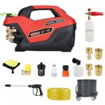 STARQ AWP 2.8 Combo High Pressure Car Washer Machine 2800 Watts, Pressure 350 Bar, 12L/Min Flow Rate and 8 Meter Hose Pipe with Professional 1L Foam Cannon Snow Lance Red