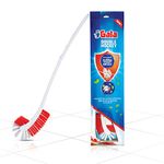 Gala Antibac Double Hockey Antibacteria Toilet Brush, Toilet Brush for Western and Indian Toilet, Bathroom Brush for Toilet Cleaning (White and red,Pack of 1)