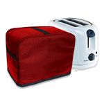 NABAAT Dust Proof Water Proof Washable Cover for 2 Slice Toaster Pop up Kitchen with Pockets Standard Size, Red (11”x 6.5”x 8”)