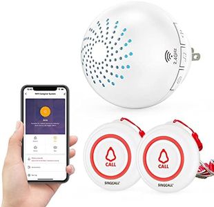 SINGCALL Tuya WiFi Smart SOS Emergency Wireless Caregiver Pager Calling System Home Caring for Old People Patients Children 2 Transmitters 1 Plugin Receiver (only Supports 2.4GHz Wi-Fi)
