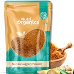 NutriOrganics Desi Jaggery/Gur/Gud Powder - 1kg | Fine Granular | Healthy Sugar Subsitute, Unbleached Jaggery