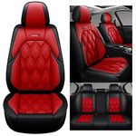 nenyan Universal Car Seat Covers Waterproof Leather Full Set for Dodge Challenger RAM Rampage Calibre Nitro Neon Caravan Journey Dart Avenger Dacia Duster Sandero Logan, Red standard