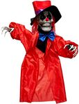 THE TWIDDLERS - Scary Zombie Clown Halloween Decoration, Animated Skeleton Changing LED Eyes and Adjustable Arms, Haunted House, Carnival, Indoor Outdoor Decor