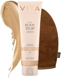 VITA LIBERATA Body Blur Light 100ml & Mitt Bundle – Instant Wash Off Tan & Body Makeup for Legs & Skin, Water Resistant, Streak-Free Application, Blurs Imperfections & Evens Skin Tone