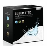 SLEEP TITE Hypoallergenic 100% Waterproof 5/6 Bed Mattress Cover Protector - 15-Year Warranty - Vinyl Free - Queen