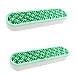 TANG SONG 2 PCS Silicone Make up Brush Holder Cosmetic Storage Box Desktop Organizers (Green)