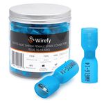 Wirefy Wire Spade Connectors - Female Wire Connectors Kit - Quick Disconnect Wire Connectors - Electrical Spade Terminals - Blue 16-14 Gauge - 150 PCS