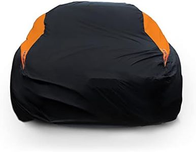 MORNYRAY Waterproof All Weather Snowproof UV Protection Windproof Outdoor Full car Cover, Universal Fit for Sedan (Fit Sedan Length 194-206 inch, Orange)