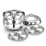 Stainless Steel Idli Cooker/Idli Maker Makes 13 Idlis at Once Comes with 3 Plates.Gas Stove & Induction Compatible, Silver