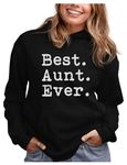 Tstars Best Aunt Ever Hoodie Auntie Gifts from Niece Nephew Women Sweatshirt Hoodies X-Large Black