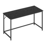 VASAGLE Computer Desk, Small Office Desk and Workstation, Work Desk for Home Office, Study, Bedroom, 60 x 140 x 76 cm, Industrial Style, Metal Frame, Ebony Black and Ink Black LWD043B56