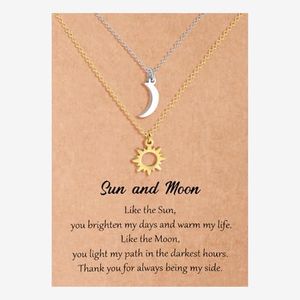 MANVEN Collana Amicizia Collane Sole e Luna Regalo Migliore Amica Ragazza Bff Regalo per 2 Sorelle Migliore Amica Madre Ragazza Regali di Compleanno Natale Donne Adolescenti Coppia