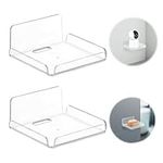 2Pcs Acrylic Floating Shelves Small Shelf Wall Mounted Hanging Display Shelves Mini Shelf Small Floating Shelf Self Adhesive Shelf Clear Floating Storage Stand Rack for Security Cameras Baby Monitors