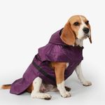 Mutt of Course Puple Raincoat for Dogs with 20” Length | Recommended Dog Raincoat for Beagle, Cocker Spaniel, and Similar Size Dogs | Adjustable Waist and Neck | Leash Gap for Walk Time (2XL)