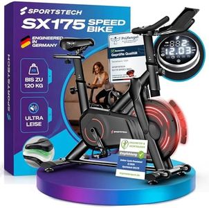 Sportstech Heimtrainer Fahrrad Ergometer SX175 – Hometrainer Fitnessbike mit Magnetwiderstand & App, ultraleise, Indoor Cycling Bike, bis 120 kg, Kardiotraining für Zuhause, Tablet-Halter