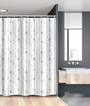 Ambesonne Arrows Stall Shower Curtain, Vertical Geometric Monochrome Hipster Line Pattern with Vintage Design, Fabric Bathroom Decor Set with Hooks, 54" X 78", Dimgray White