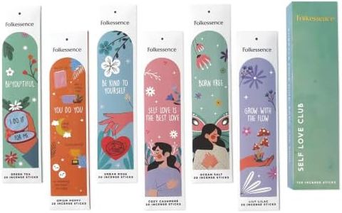 Folkulture Incense Sticks (120 Sticks) | Set of 6 Premium Incense for Aromatherapy, Valentines Day Gifts for Her | No Charcoal, Organic, Non Toxic, 45 Min Burn time Green Tea, Rose Insence-Sticks
