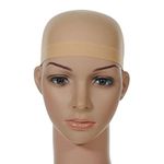 Unisex Stocking Wig Cap Snood Mesh Natural Nude Beige Wig Caps (2pcs)