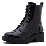 Herstyle Florence2 Women's Combat Booties Mid-Calf Boots Ankle Lace up Military Shoes, 2024black, 11