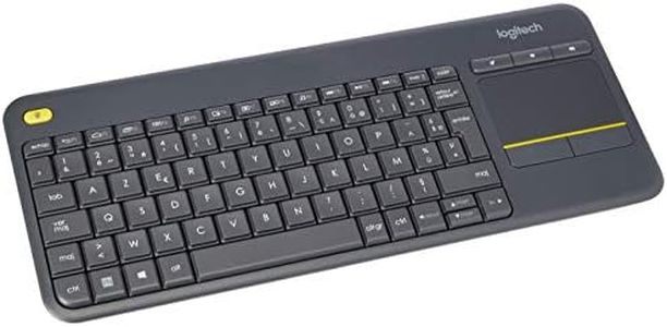 Logitech K400 Plus Clavier Sans Fil Touch TV Avec Contrôle Média et Pavé Tactile, Clavier Francais AZERTY - Noir