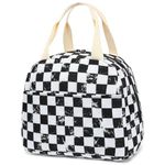 Lunch Bag for Girls Women, Cute Insulated Leakproof Lunch Box Container Reusable Cooler Lunch Tote Bag for Teens Kids Adults School Travel Picnic (Marble Checkered)