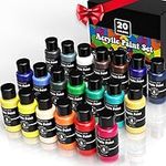 Craft Paint Acrylic Premium Acrylic Paint Set 20 Colors Paint Acrylic | Canvas Paint Ceramic Outdoor Wood Clay Glass Rock Painting 2oz 60ml Bottles for Adults Artists Beginners and Kids Art Supplies