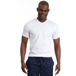 Nautica Men's Cotton V-Neck T-Shirt-Multipack, White - 3 Pack, Medium