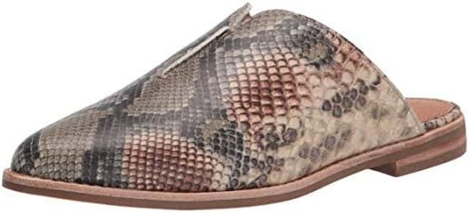 FRYE Women's Nolan Seam Mule, Taupe Snake, 8