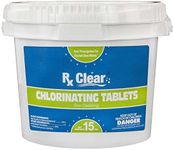 Rx Clear 3" Inch Stabilized Chlorine Tablets | 15 Pounds | Individual Chlorinating Tabs for Sanitizing Swimming Pools & Spas | Long Lasting, Slow Dissolving, and UV Protected