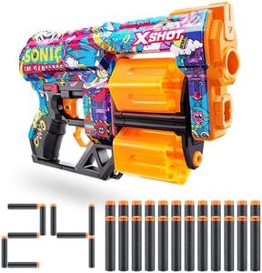 Xshot Skins Dread Blaster Sonic Robotnik, Sonic The Hedgehog Design with 24 Darts, Double Rotating Barrels, Air Pocket Dart Technology, Toy Foam Blaster for Kids, Teens and Adults (24 Darts)