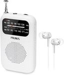 PRUNUS J-777 Pocket Radios Portable AM FM Small Walkman with Best Reception, 2 AAA Battery Operated Transistor with Headphone & Speaker for Walk/Jogging/Gym/Camping