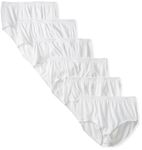 Hanes Women's 6 Pack Core Cotton Brief Panty, White, Large