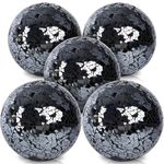 FUTUREPLUSX 5PCS Decorative Balls, 3.2inch Mosaic Glass Orbs Black Orbs Centerpiece Balls for Decorate Bowls Vases Tables Wedding Party