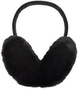 ZLYC Womens Girls Winter Fashion Adjustable Faux Fur EarMuffs Ear Warmers (Black),One Size