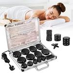 Fachmach Hot Stones Massage Warmer Kit, 21Pcs Portable Electric Hot Stones Massage Set with Heater, Hot Rocks Basalt Massage Stones for Home Spa Warming Therapy Relaxing