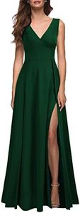 MUSHARE Women's V Neck Sleeveless Split Formal Dress Cocktail Party Prom Long Dresses, Green, Large