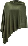 Women Ponchos Sweater Versatile Lightweight Solid Knitted Shawl Wrap Scarf Cape Accessories for Womens, Olive