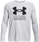 Under Armour Boys Tech Hybrid Print Fill Long Sleeve, (100) White / / Black, Large